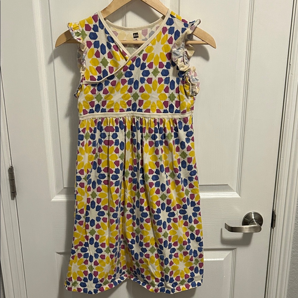 Tea Collection Yellow and Blue Floral Kids Dress k7148
